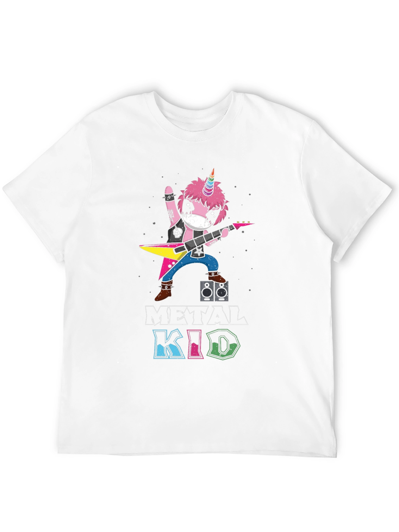 Metal Kid Unicorn Rocker Black T-Shirt