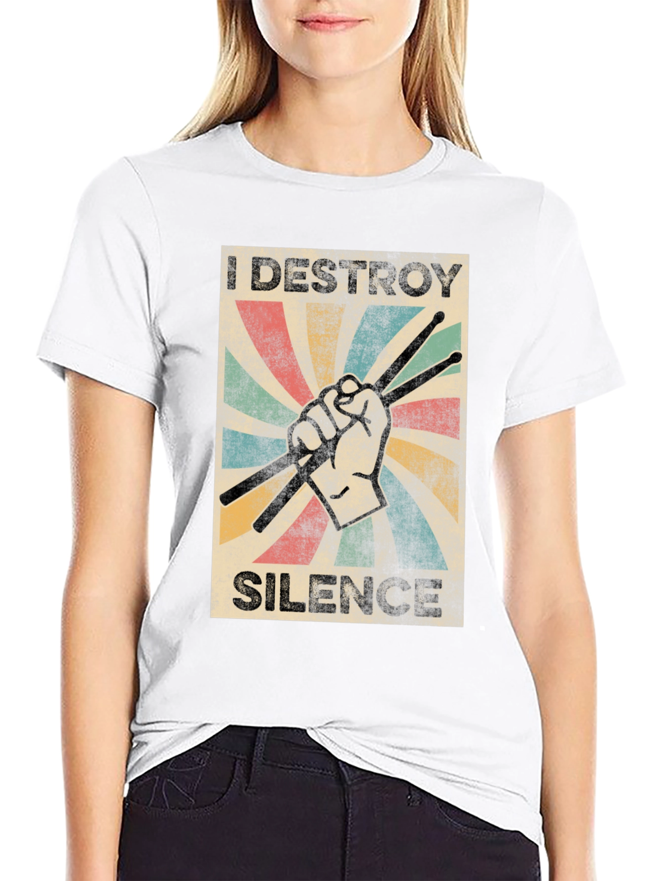 I Destroy Silence Drummer T-Shirt - Black