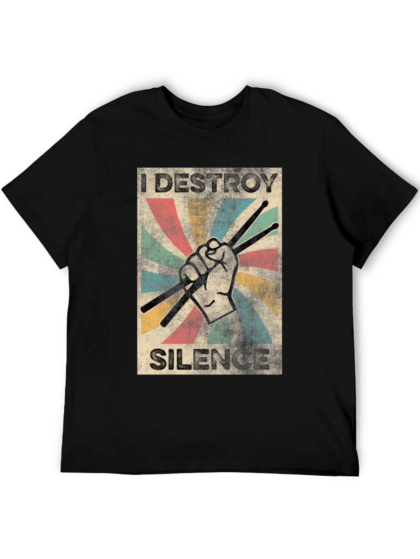 I Destroy Silence Drummer T-Shirt - Black
