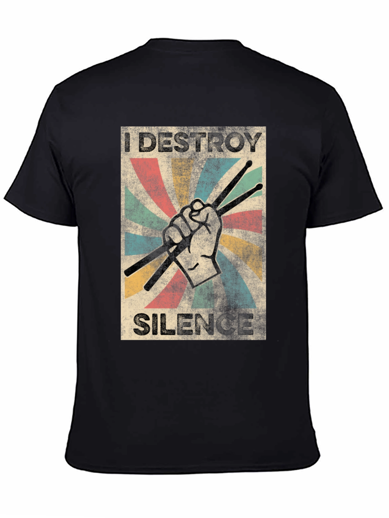 I Destroy Silence Drummer T-Shirt - Black