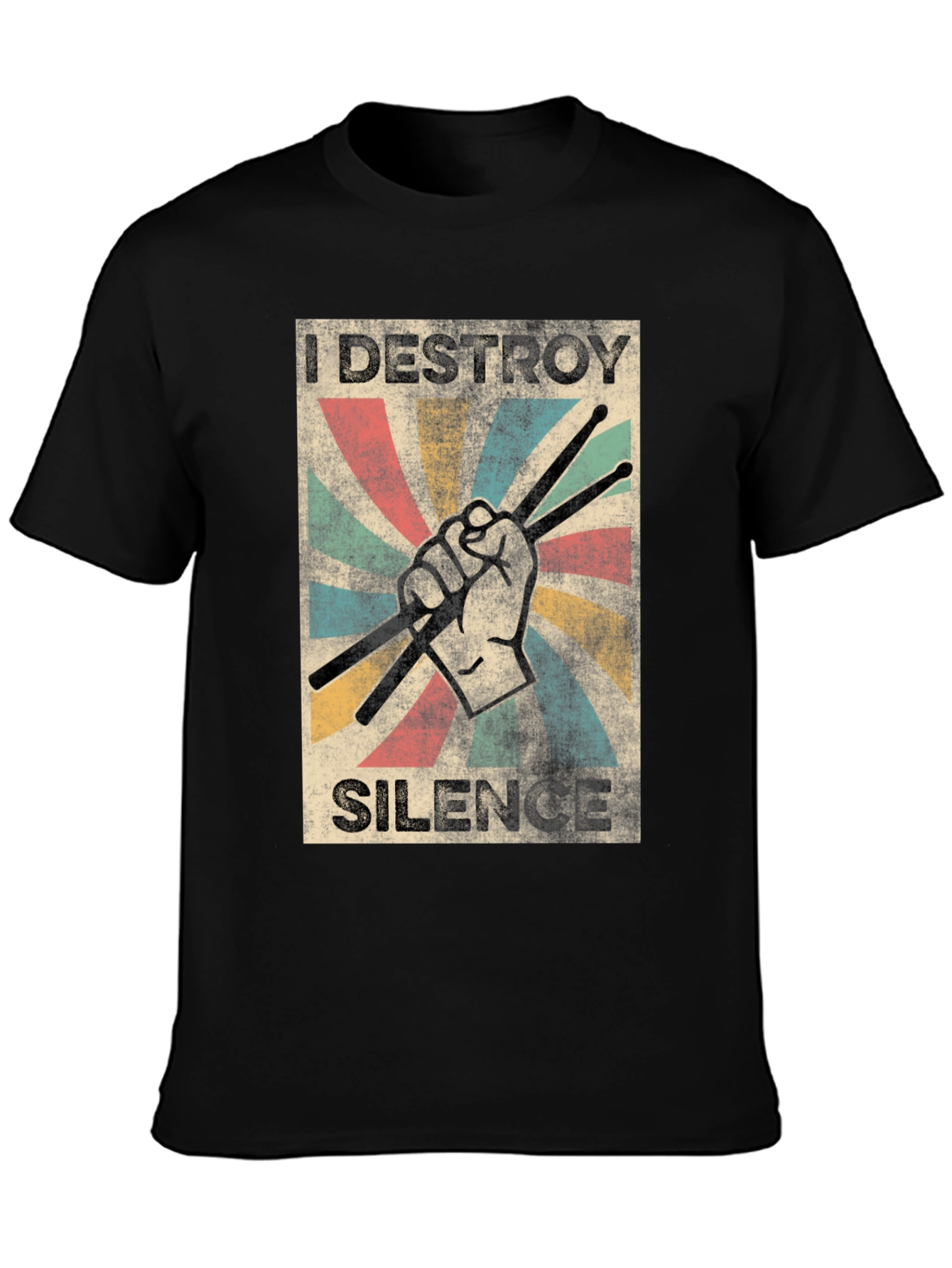 I Destroy Silence Drummer T-Shirt - Black