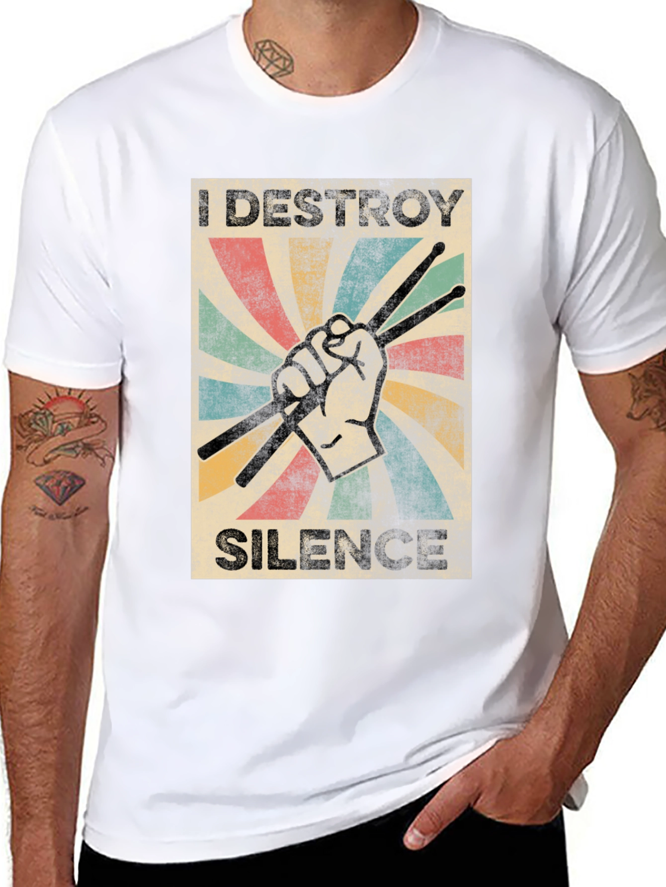 I Destroy Silence Drummer T-Shirt - Black