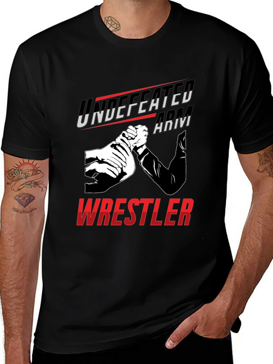 Undefeated Arm Wrestler Graphic Tee - Black