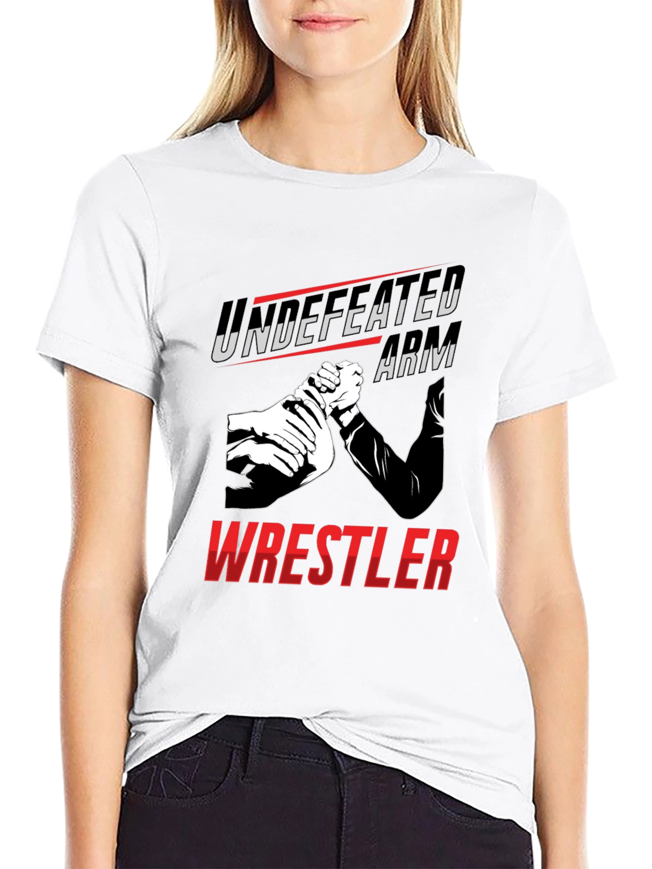 Undefeated Arm Wrestler Graphic Tee - Black