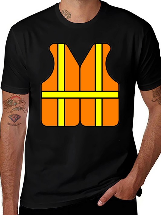 Funny Construction Worker Safety Vest Graphic T-Shirt