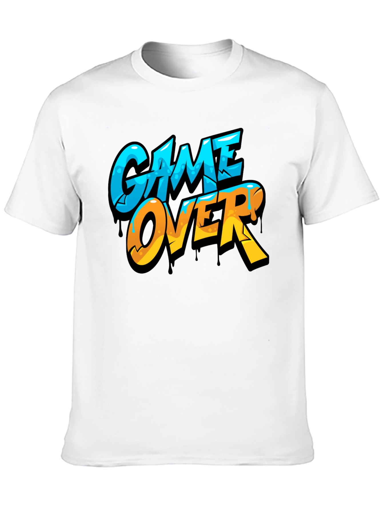 Game Over Graphic Print Crew Neck T-Shirt