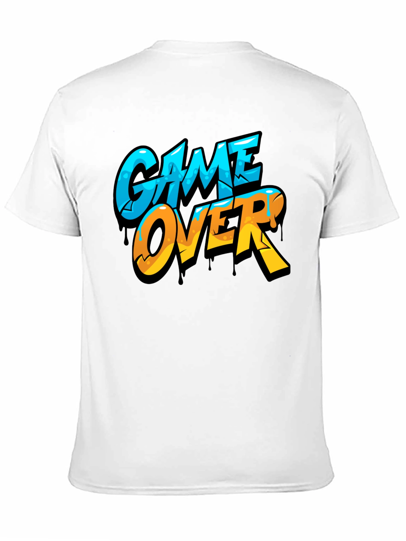 Game Over Graphic Print Crew Neck T-Shirt