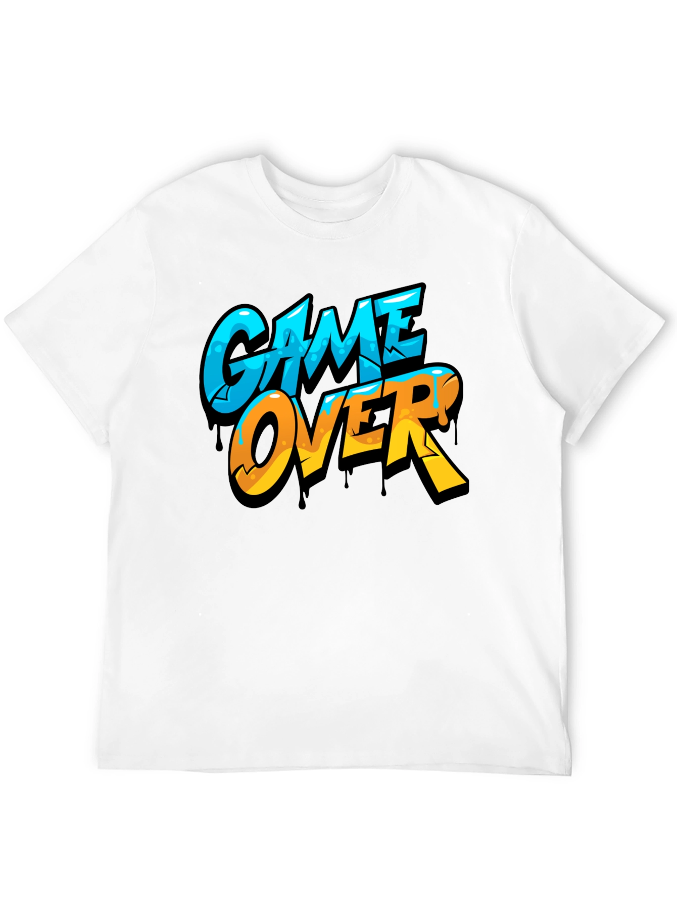 Game Over Graphic Print Crew Neck T-Shirt