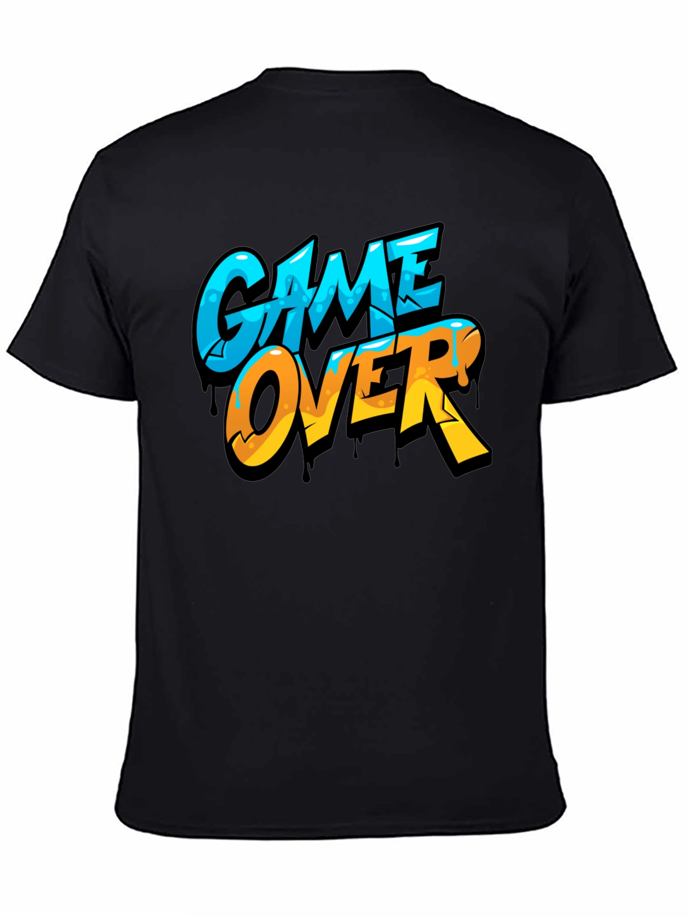 Game Over Graphic Print Crew Neck T-Shirt