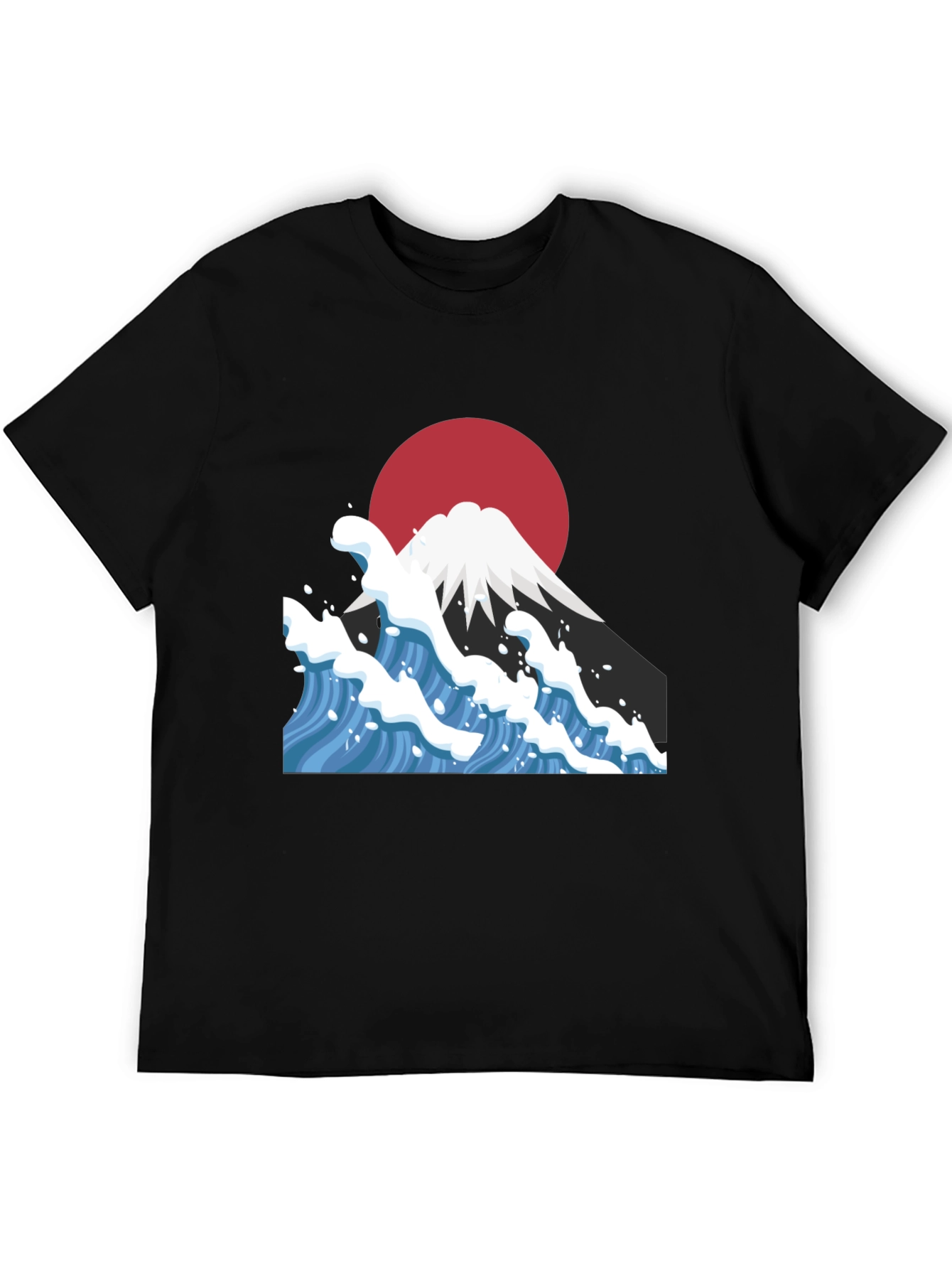Mount Fuji Wave Graphic Tee - Black