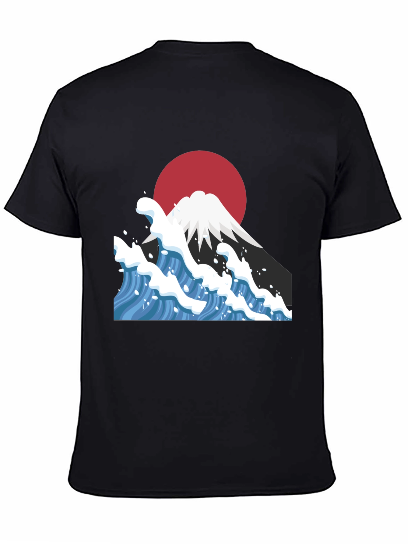 Mount Fuji Wave Graphic Tee - Black