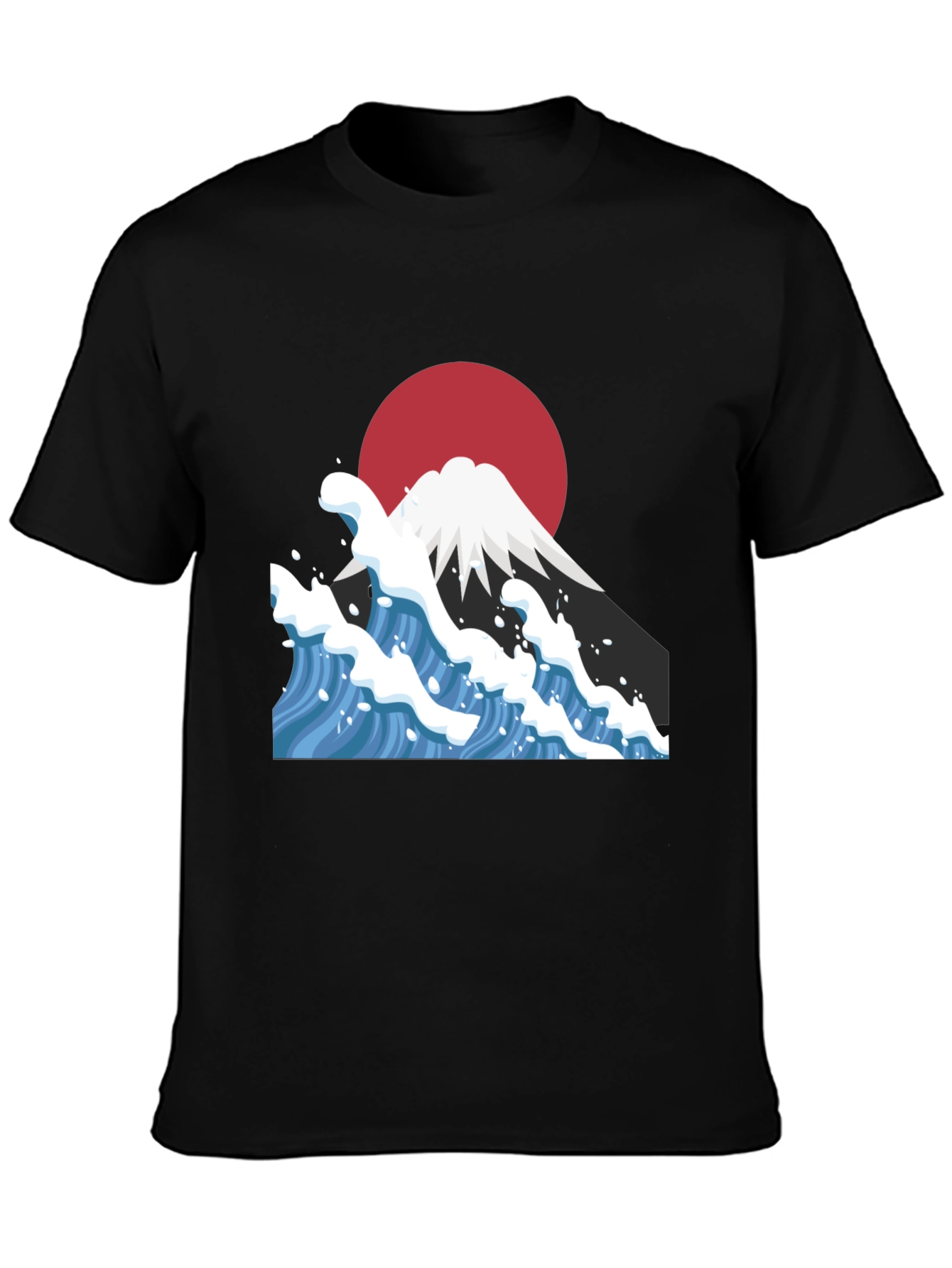 Mount Fuji Wave Graphic Tee - Black