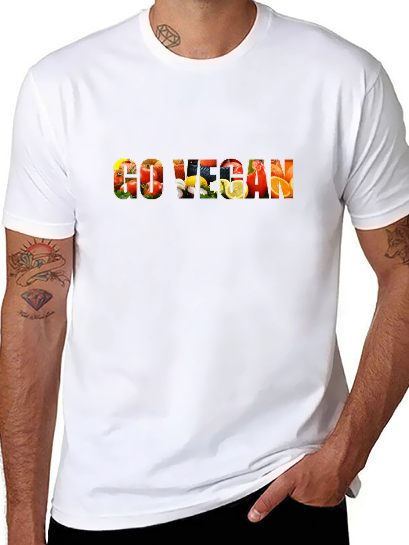 Go Vegan Fruit & Veggie Graphic Tee