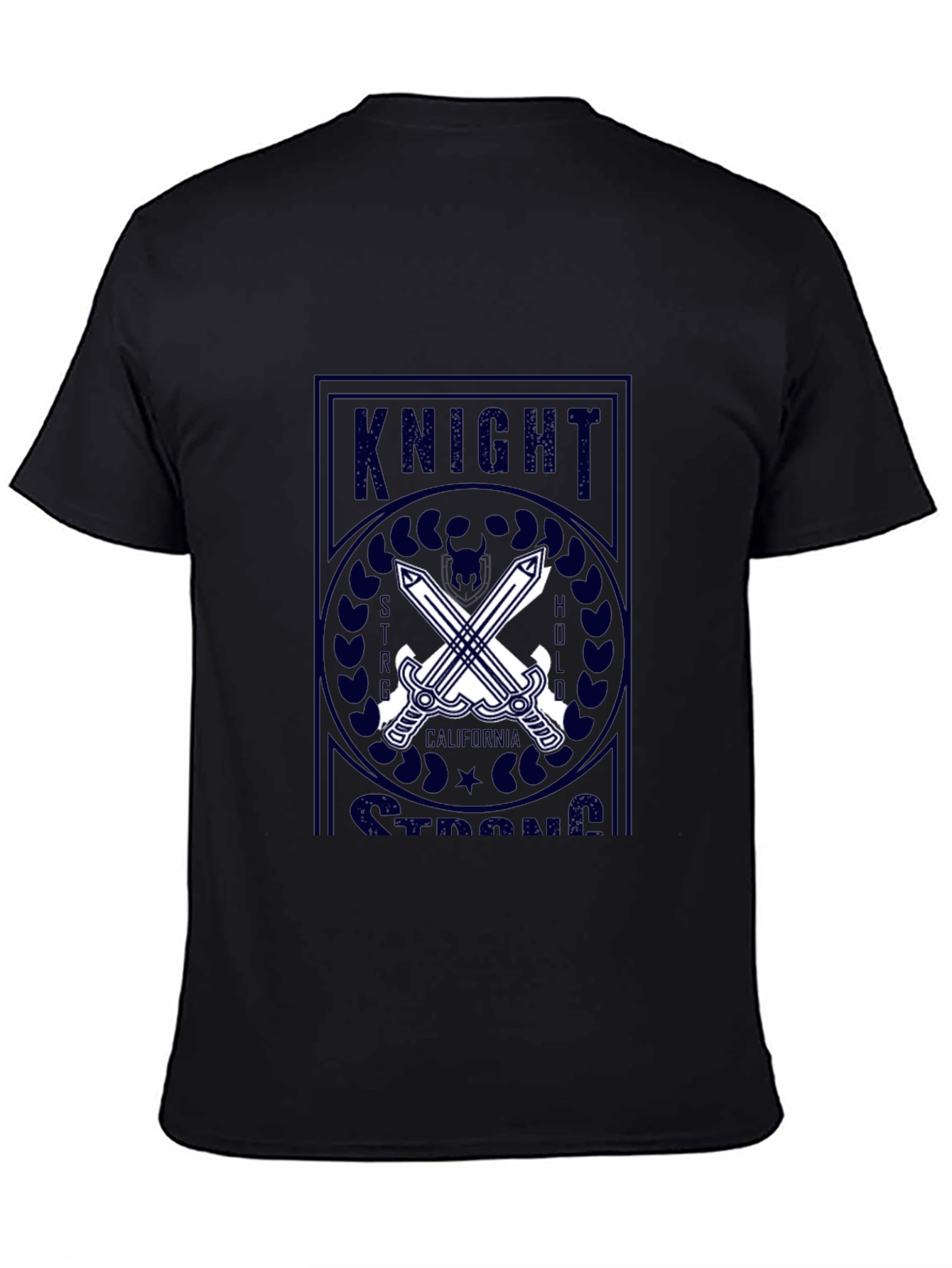 Knight Strong Graphic Print Black T-Shirt