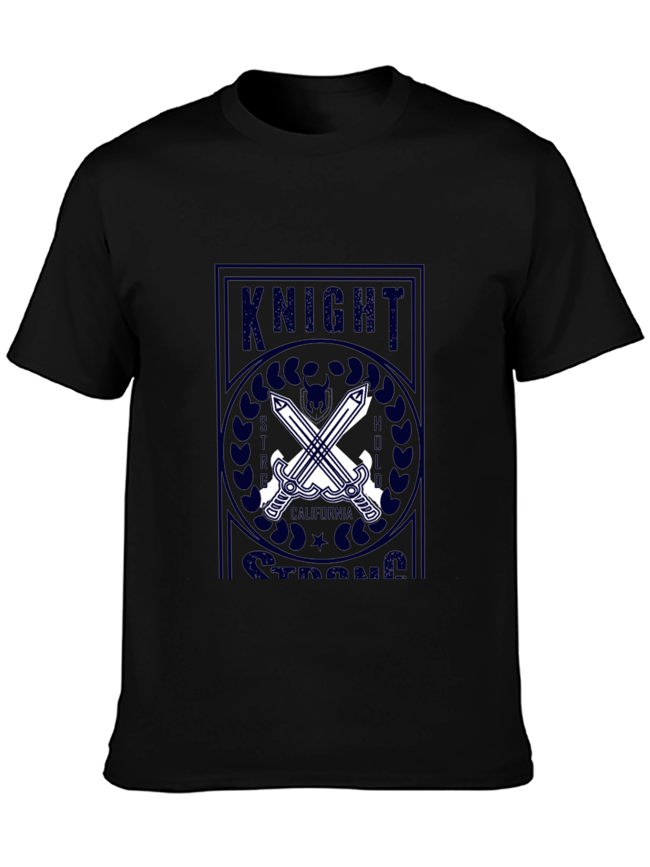 Knight Strong Graphic Print Black T-Shirt