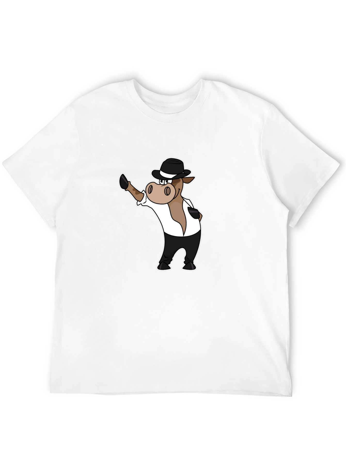 Cool Cartoon Horse in Hat Graphic T-Shirt
