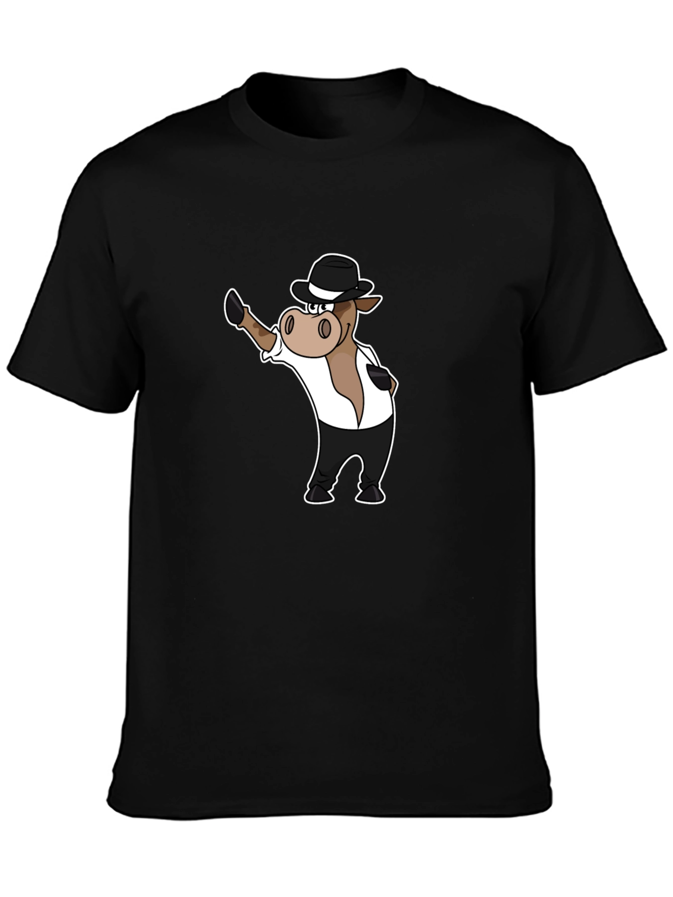 Cool Cartoon Horse in Hat Graphic T-Shirt