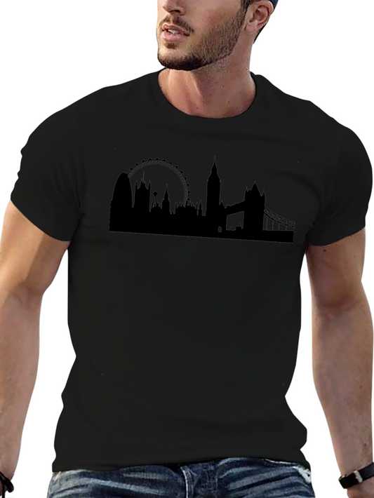 London Skyline Graphic T-Shirt - Classic Black Tee