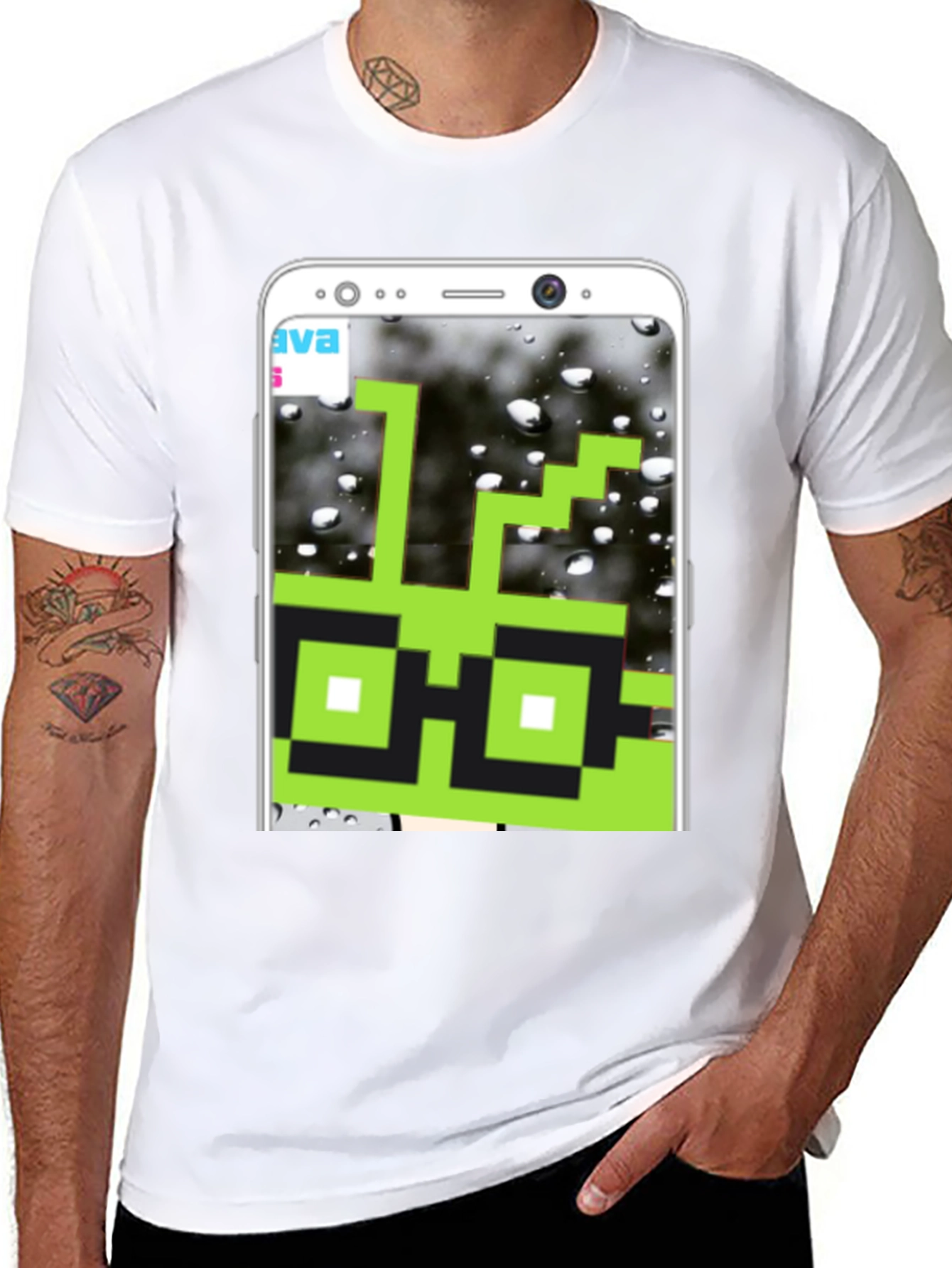 Pixel Art Tee: Green Geek Chic T-Shirt
