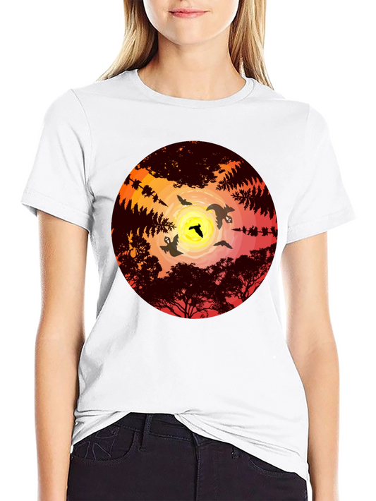 Sunset Bats Graphic Tee - Mens Black T-Shirt