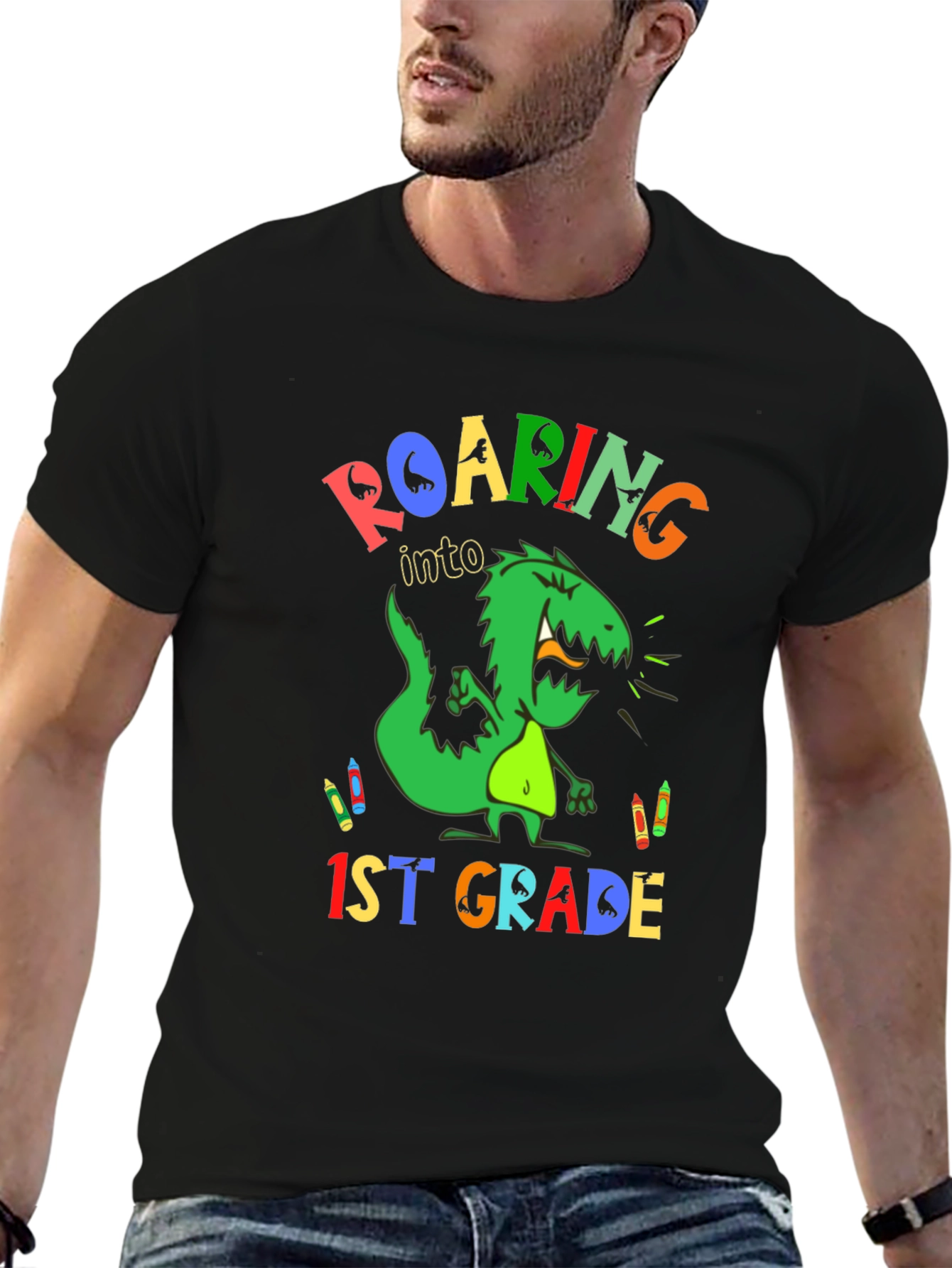 Roaring into 1st Grade Dinosaur T-Shirt