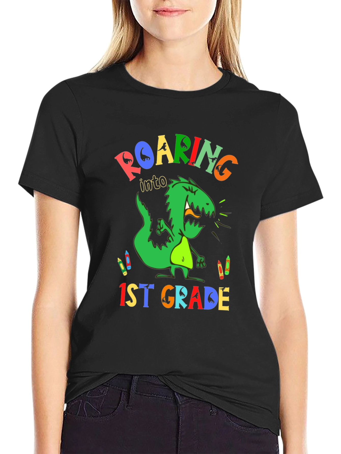 Roaring into 1st Grade Dinosaur T-Shirt