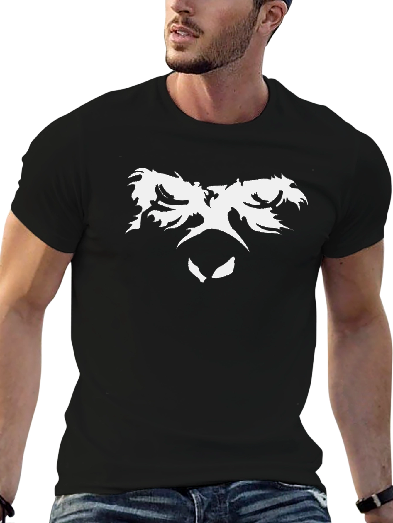 Gorilla Face Graphic Tee - Black Cotton T-Shirt