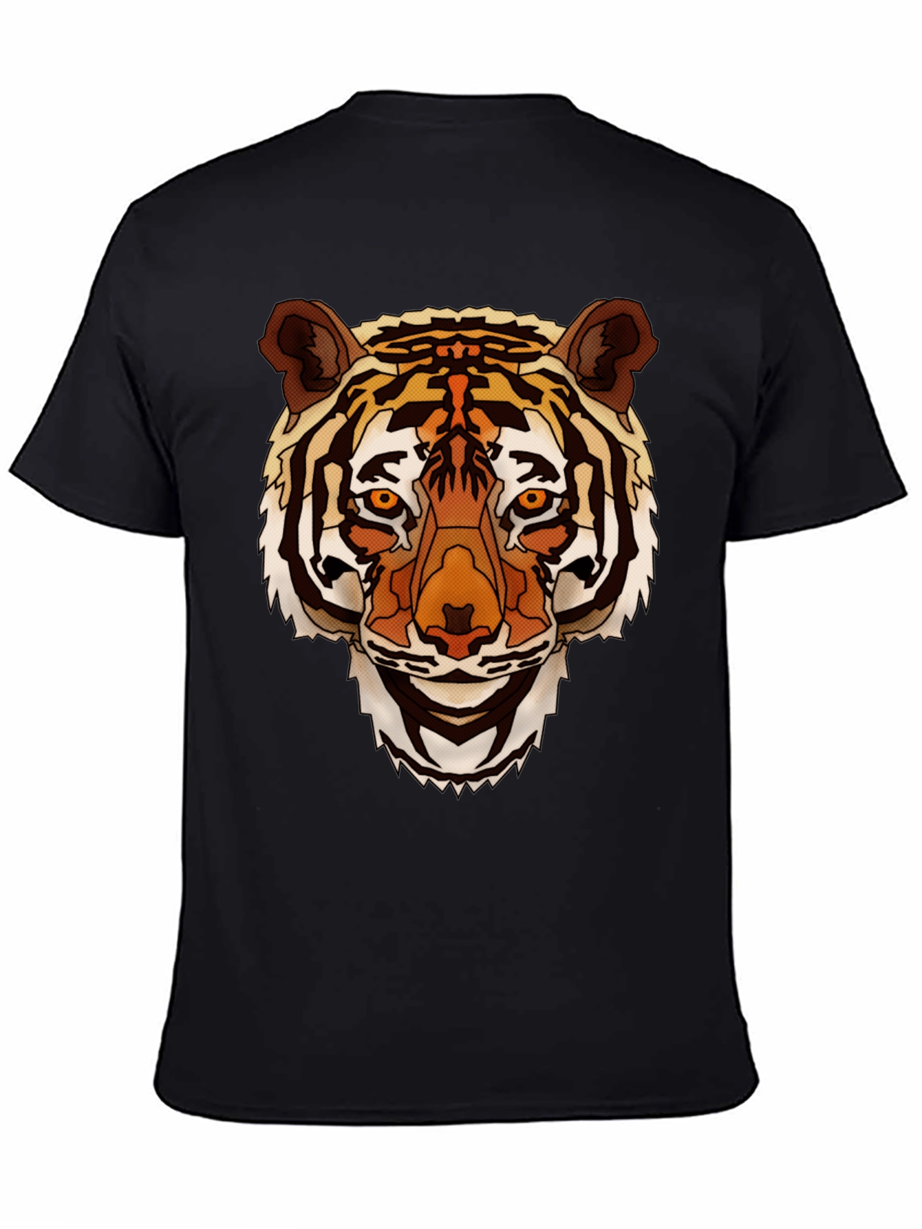Tiger Graphic Print Mens Black T-Shirt