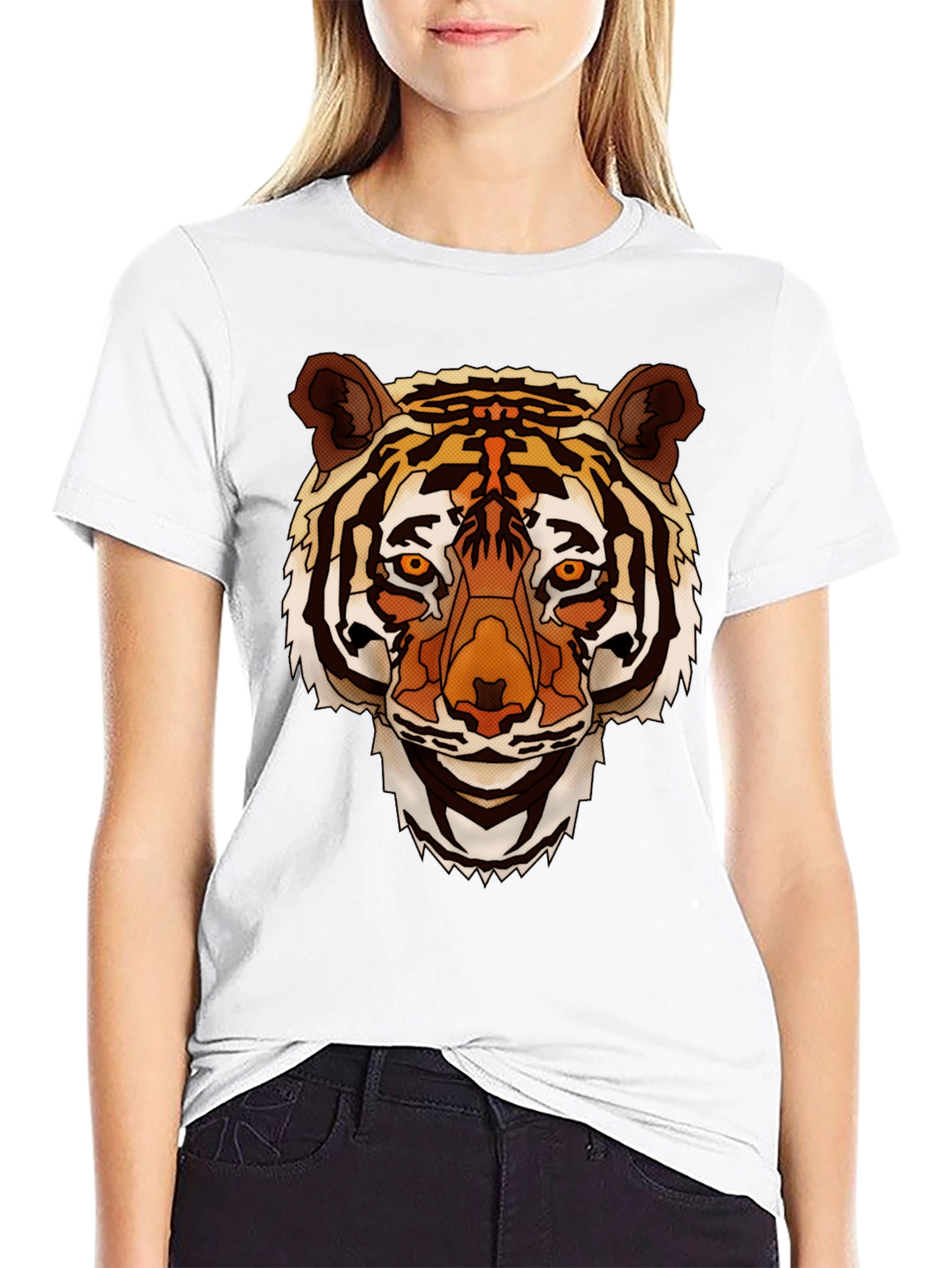 Tiger Graphic Print Mens Black T-Shirt