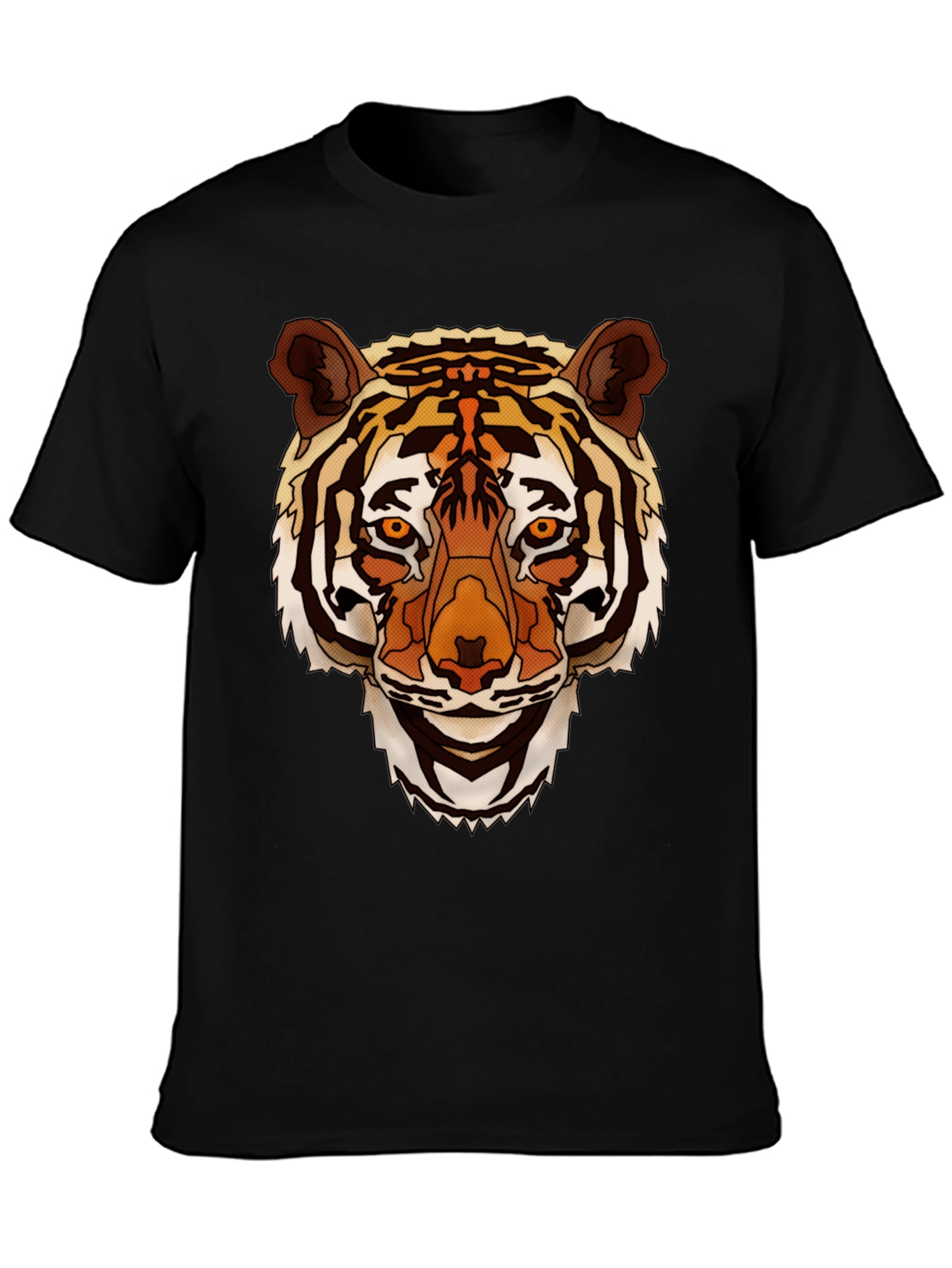 Tiger Graphic Print Mens Black T-Shirt