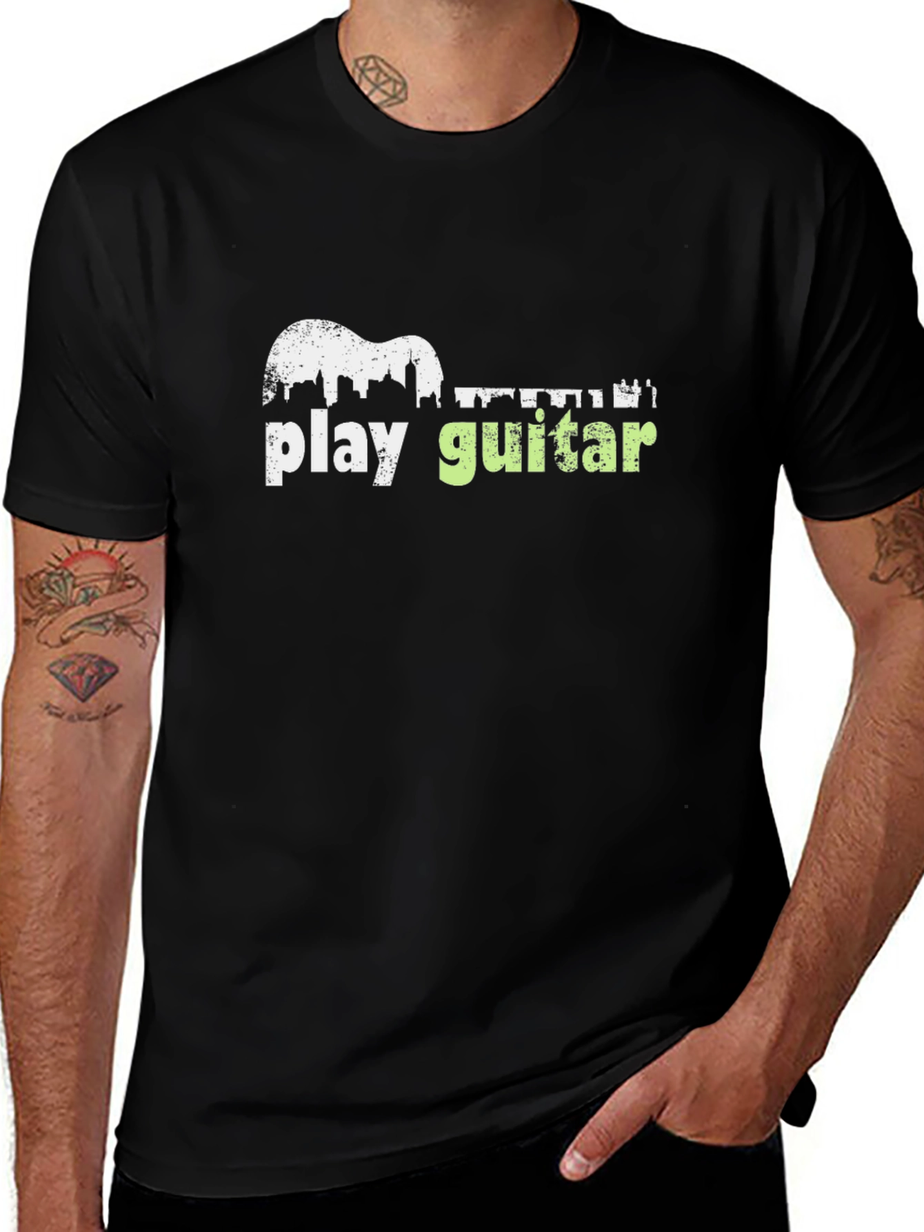 Play Guitar Graphic Tee - Music Lover T-Shirt