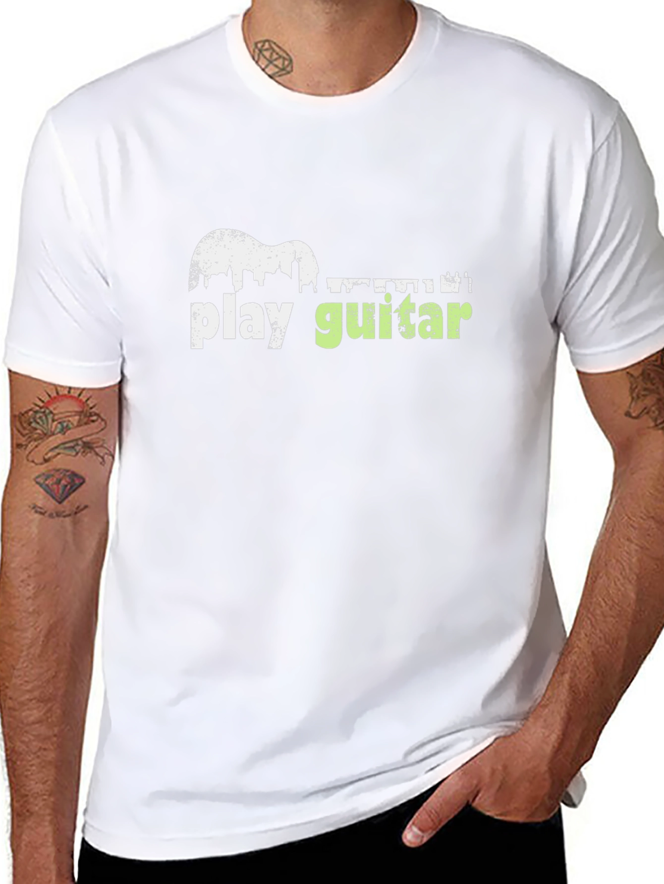 Play Guitar Graphic Tee - Music Lover T-Shirt