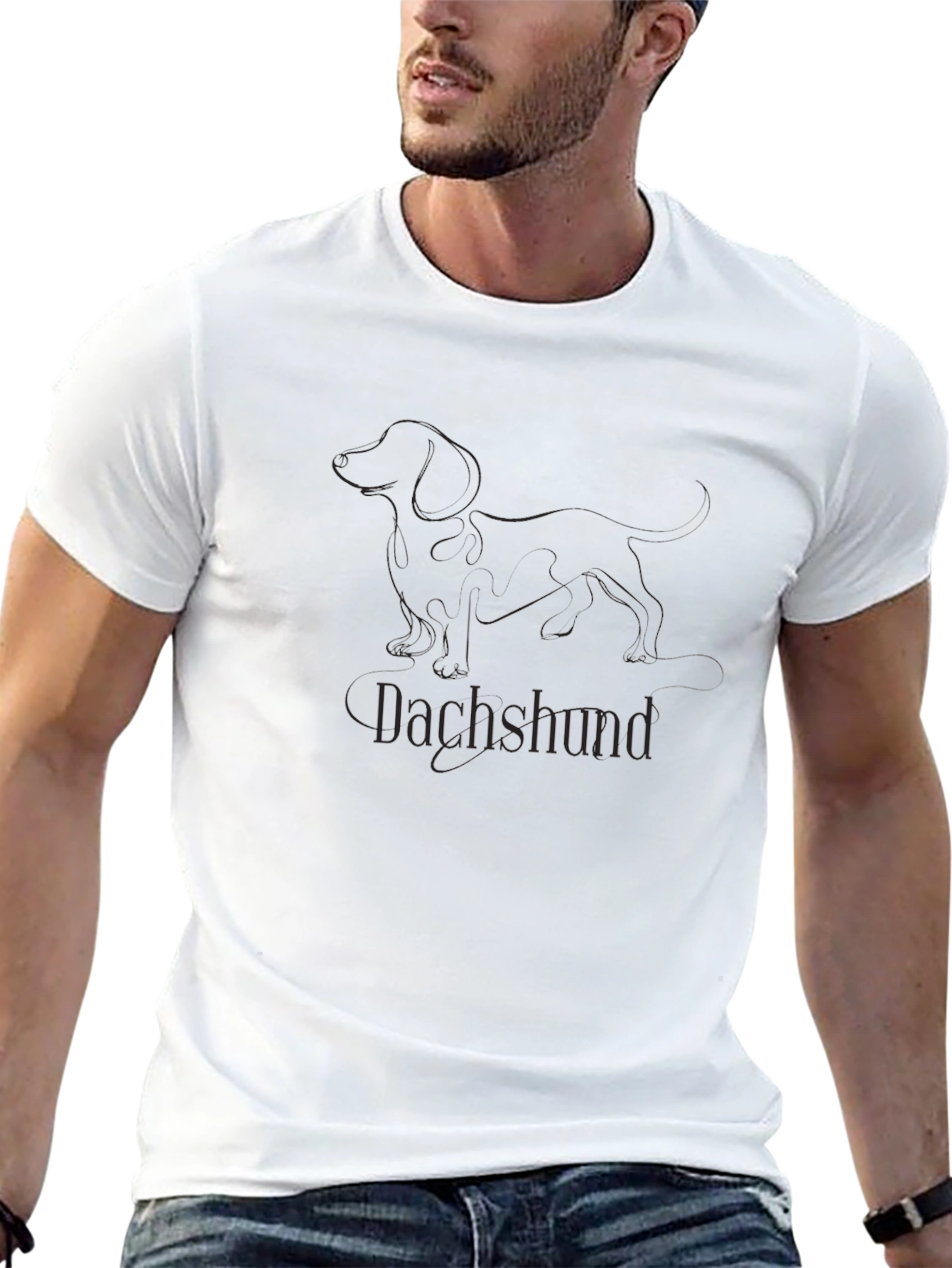 Dachshund Silhouette Black Tee