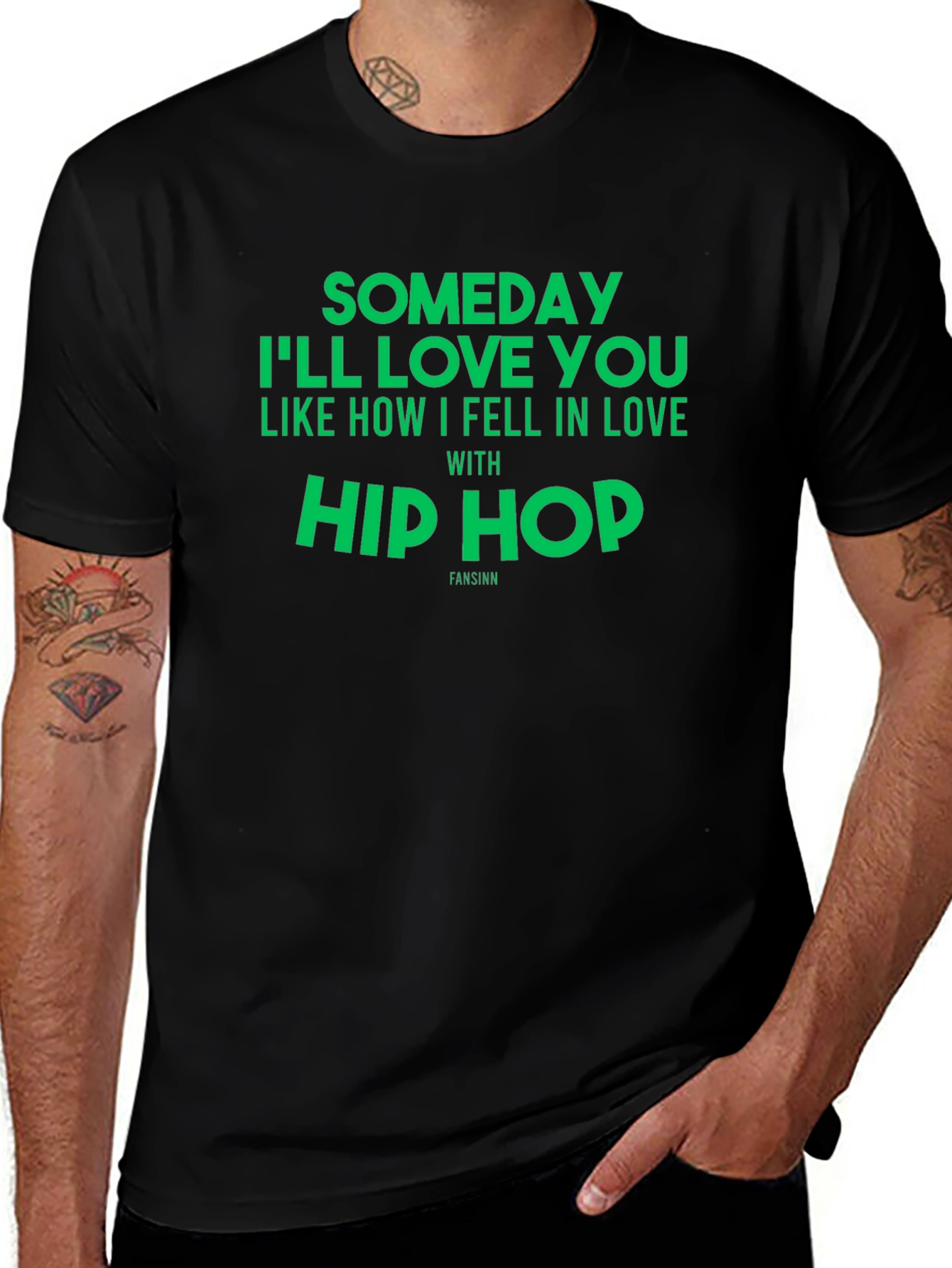 Hip Hop Love Black Graphic Tee