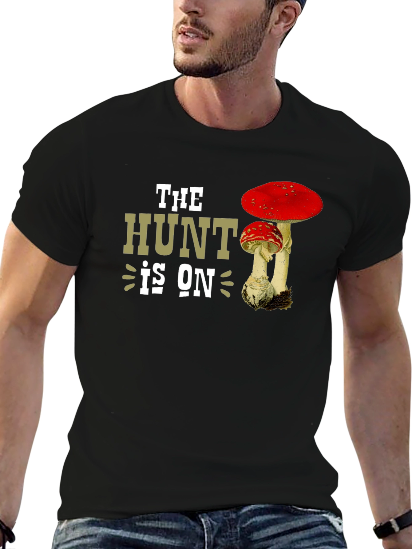 The Hunt is On Mushroom T-Shirt