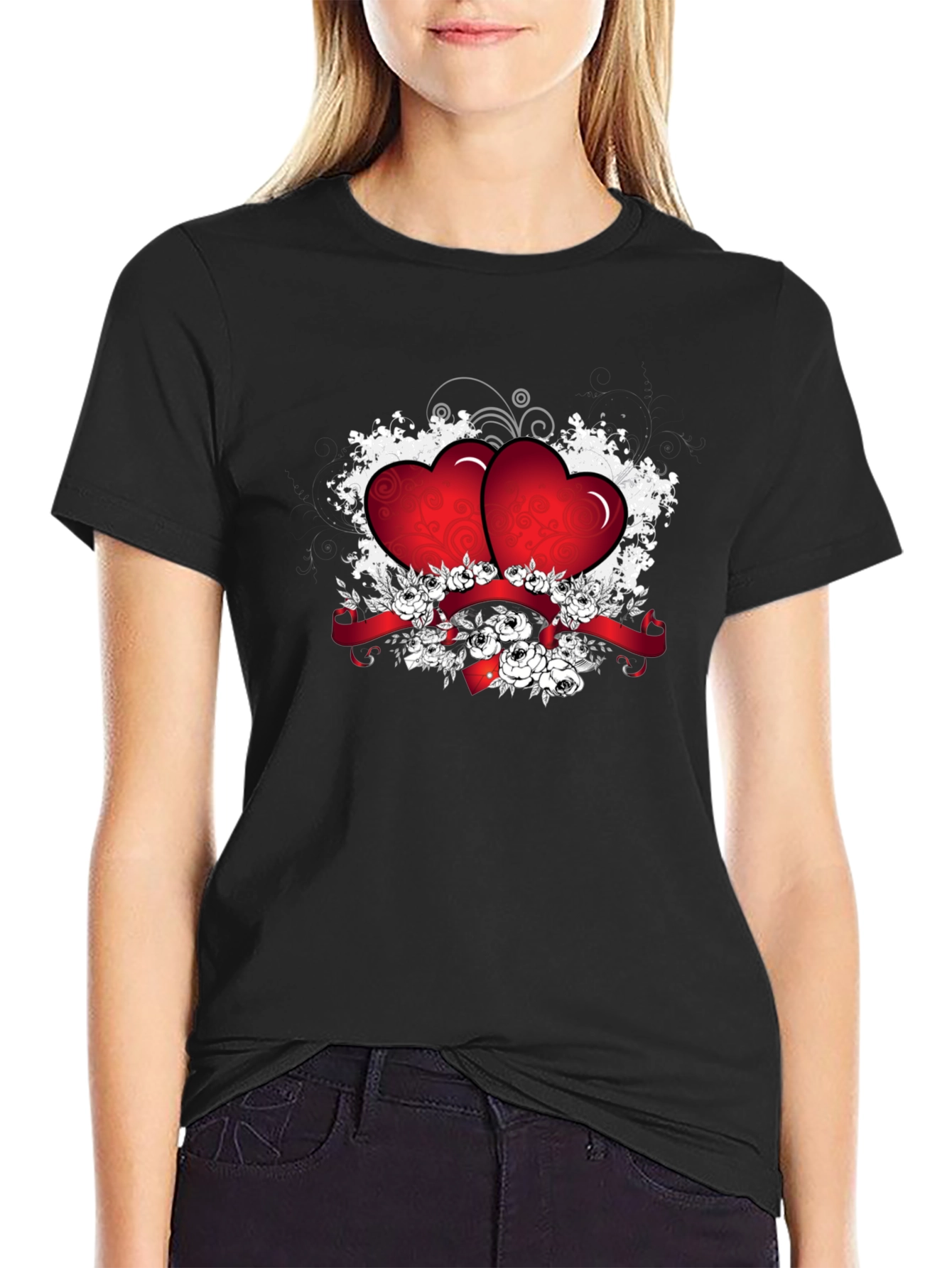 Heart and Floral Graphic Tee