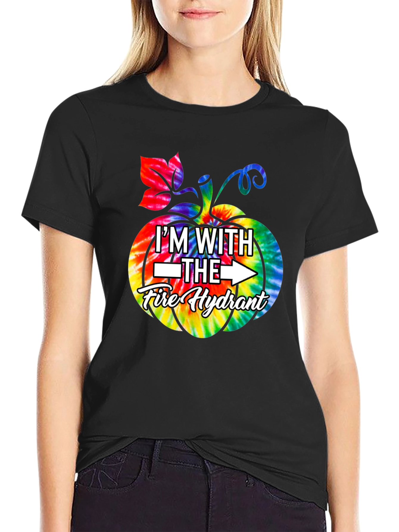 Im With The Fire Hydrant Tie-Dye Pumpkin T-Shirt