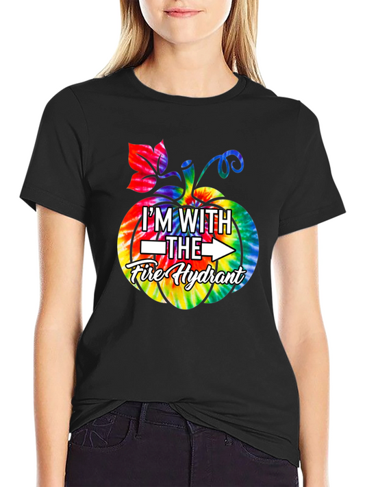 Im With The Fire Hydrant Tie-Dye Pumpkin T-Shirt