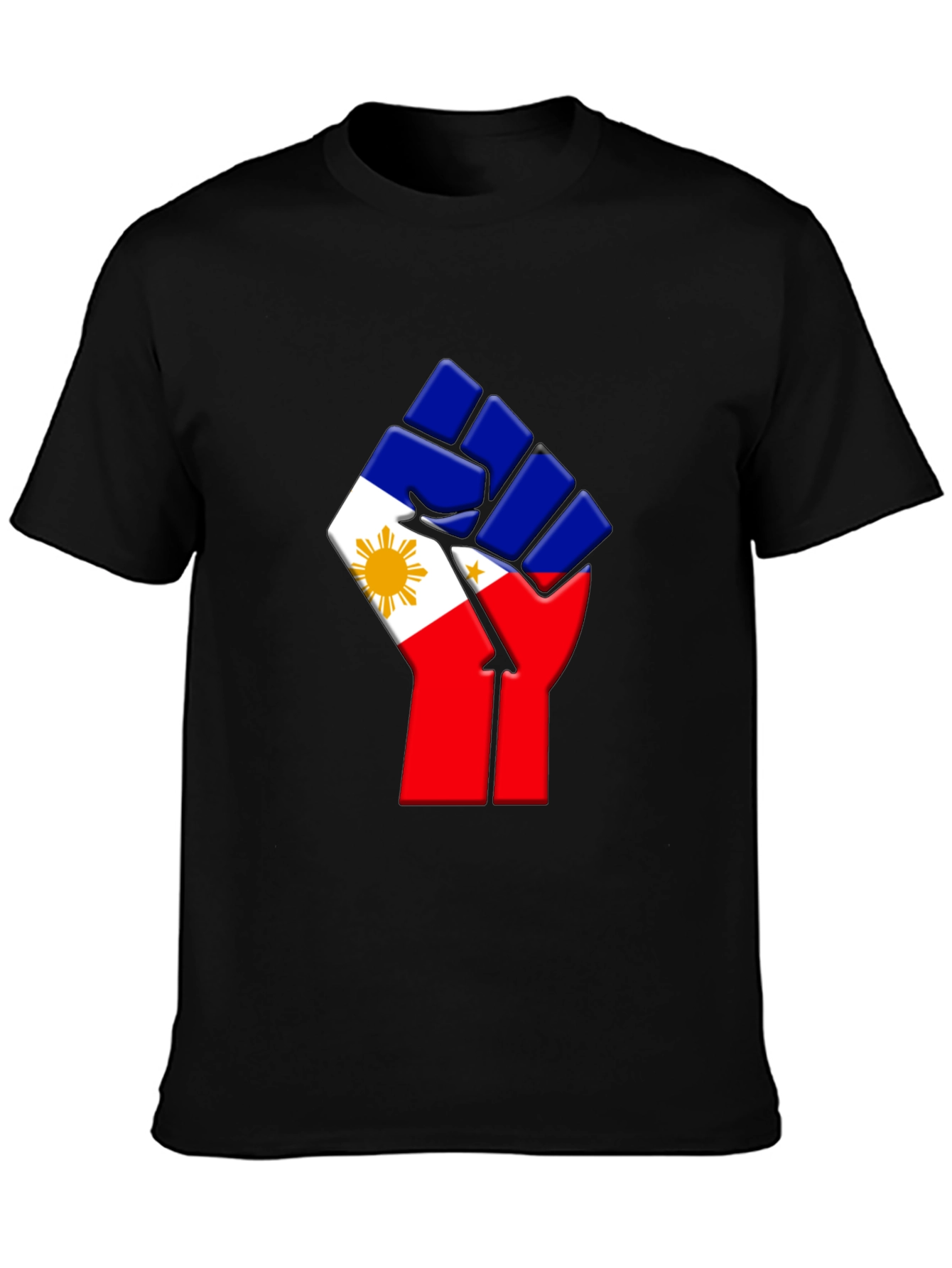 Philippine Flag Fist T-Shirt - Black