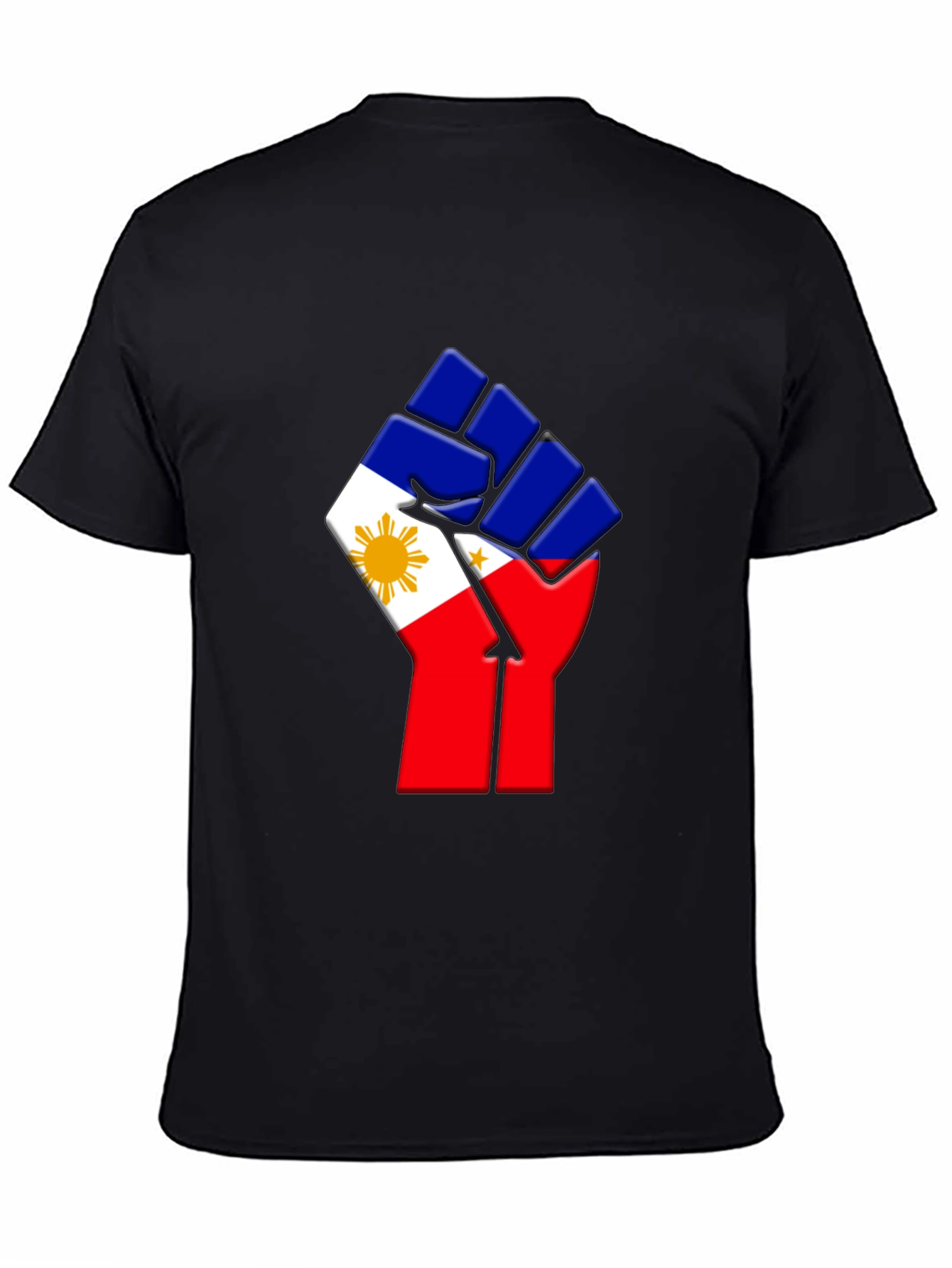 Philippine Flag Fist T-Shirt - Black