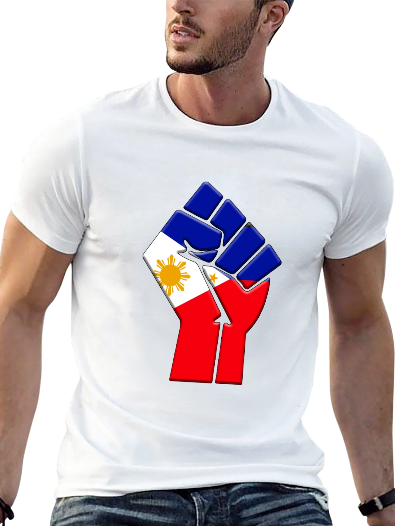 Philippine Flag Fist T-Shirt - Black