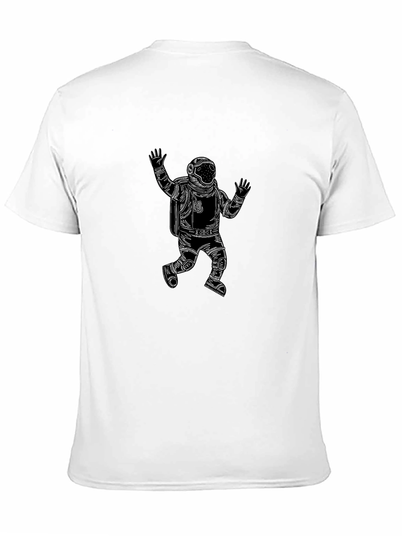 Astronaut Graphic T-Shirt - Classic Black Crew Neck Tee