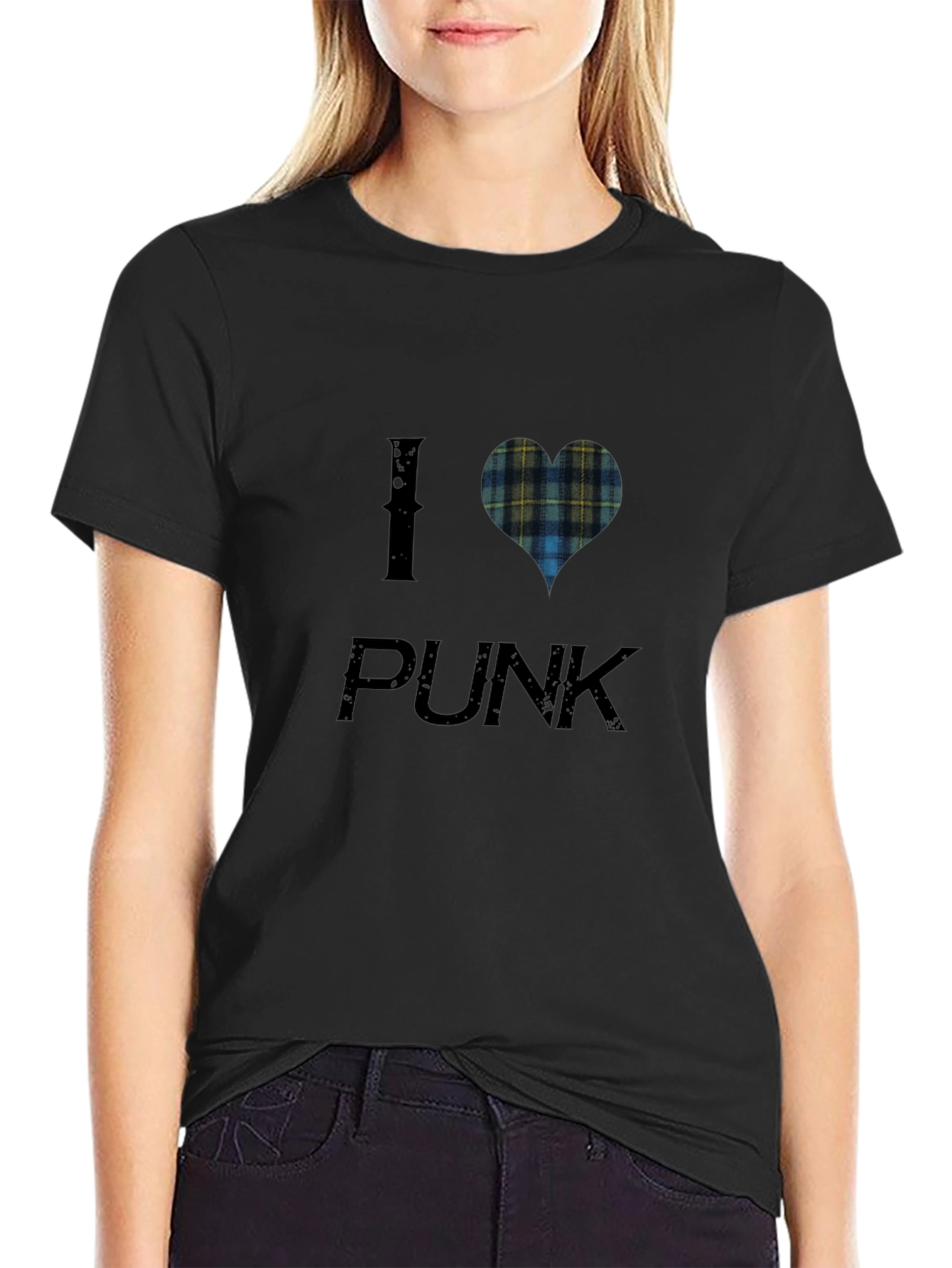 I Heart Plaid Punk Tee