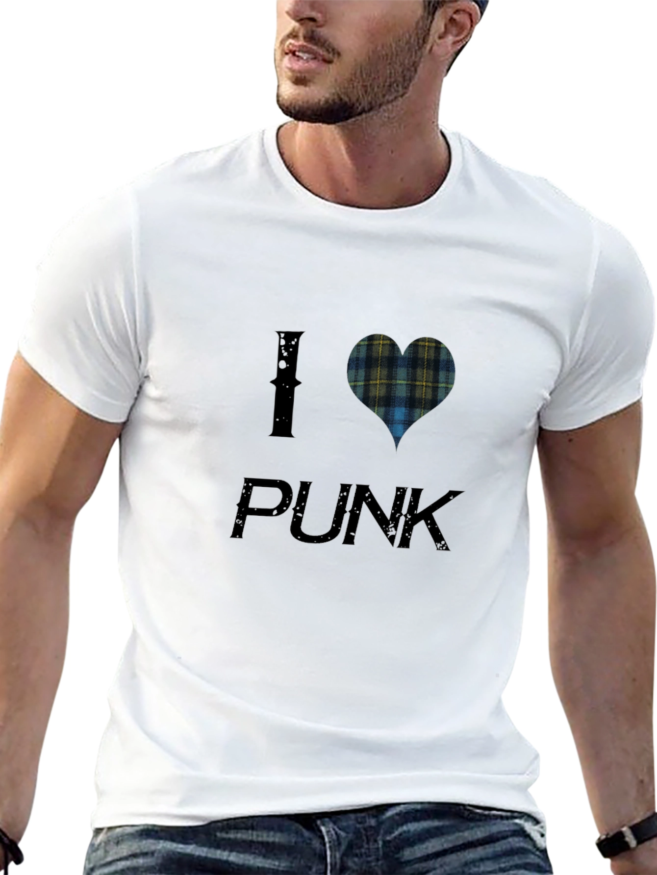 I Heart Plaid Punk Tee