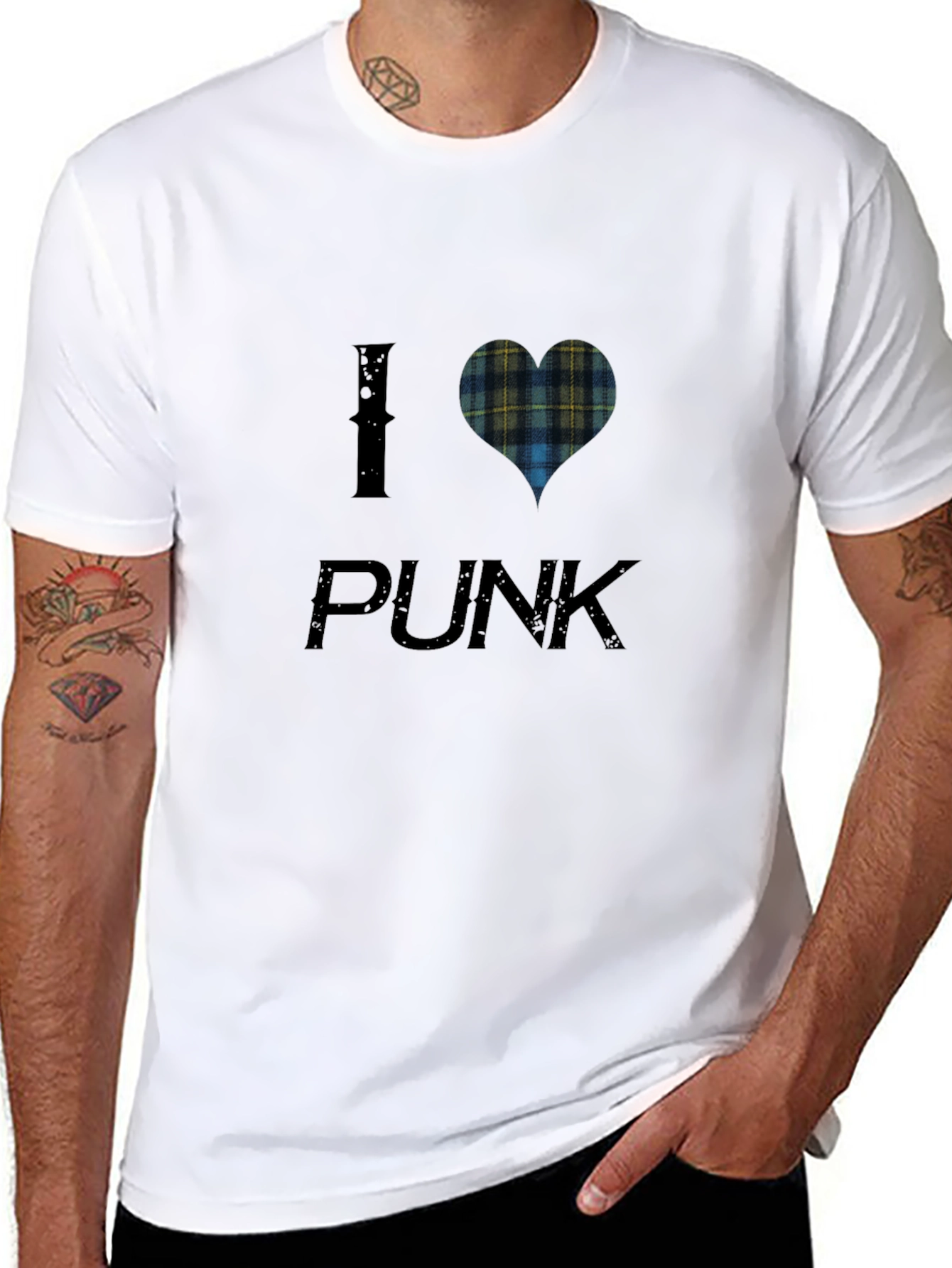 I Heart Plaid Punk Tee