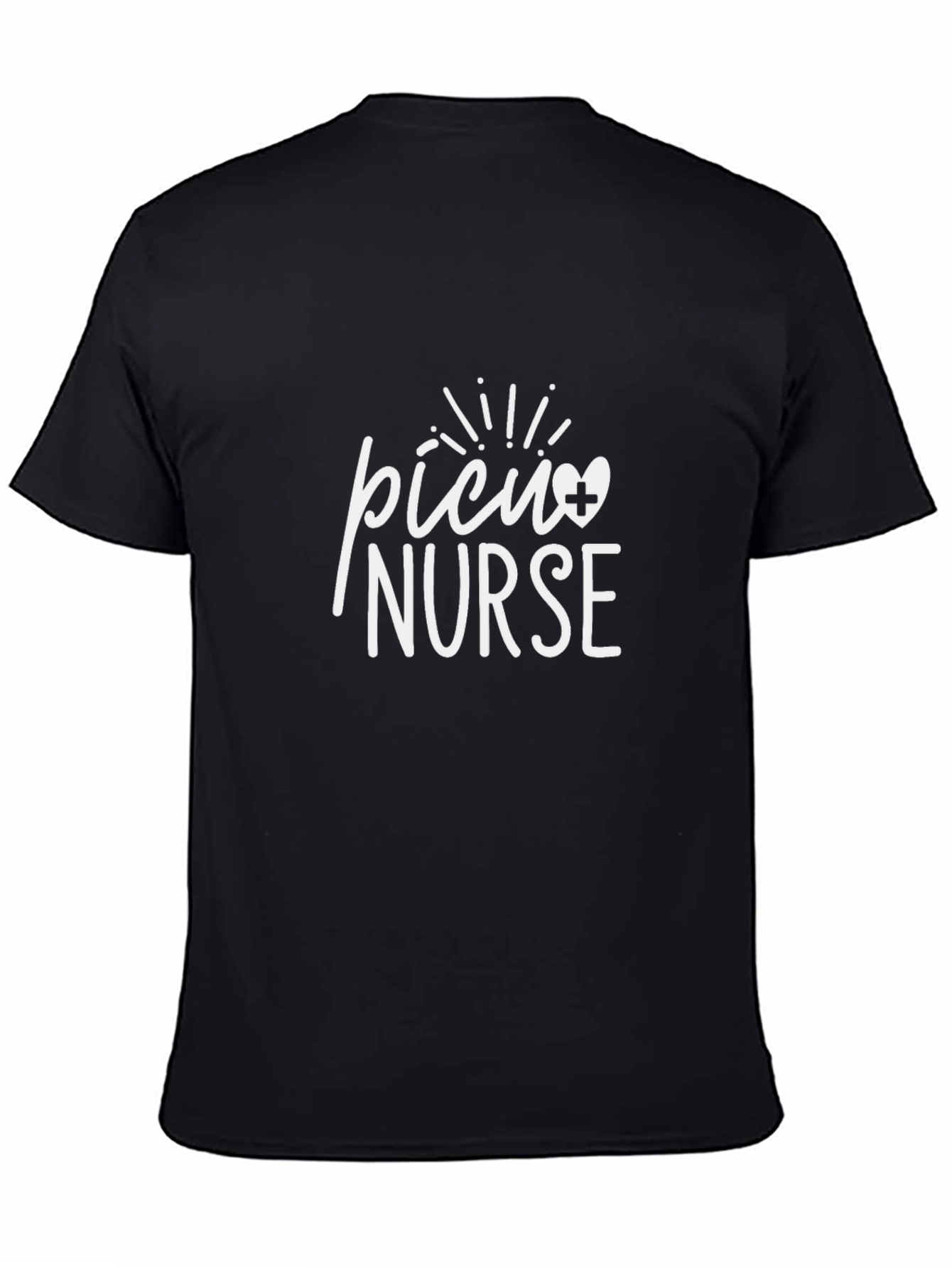 PICU Nurse Graphic T-Shirt - Black Cotton Tee