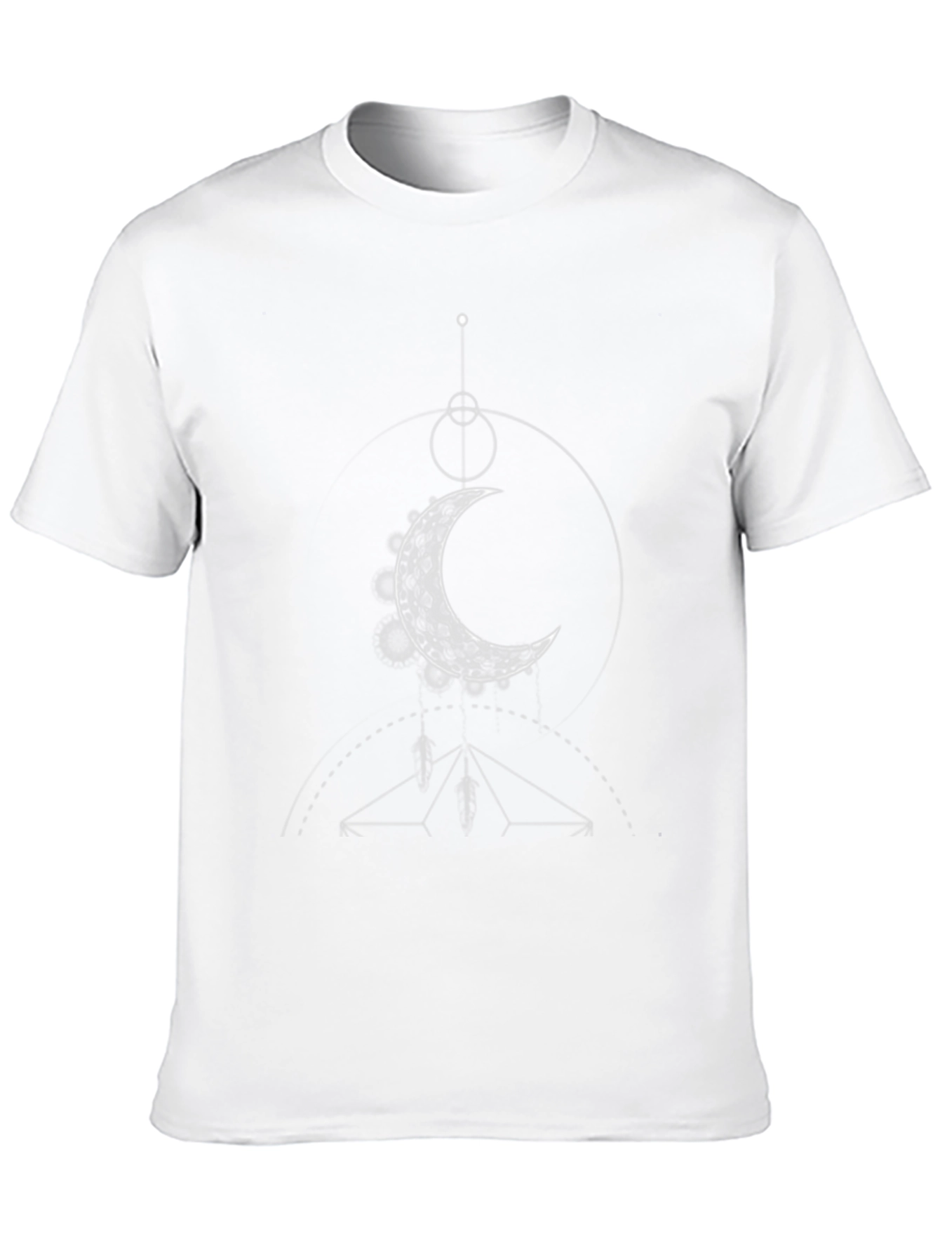 Geometric Moon Graphic Black T-Shirt