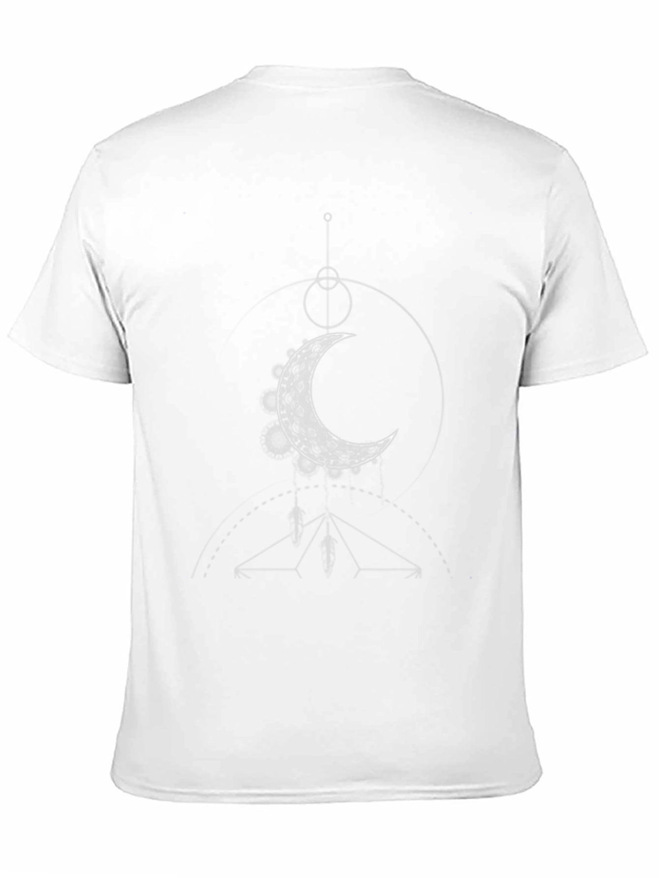 Geometric Moon Graphic Black T-Shirt