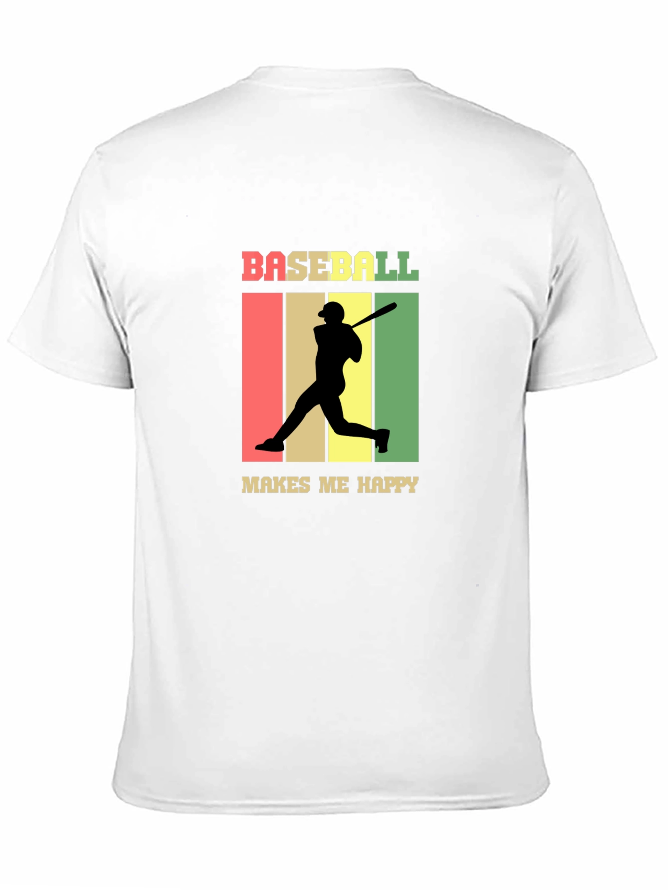 Baseball Makes Me Happy Retro Style T-Shirt