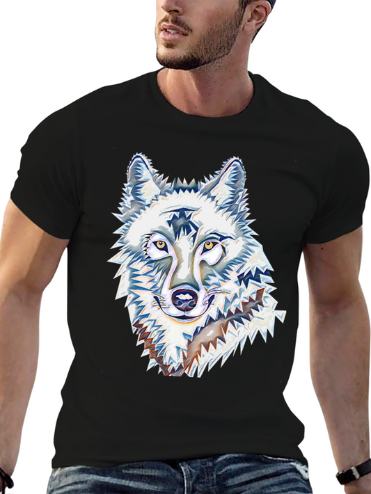 Wolf Graphic Tee - Black Cotton Blend